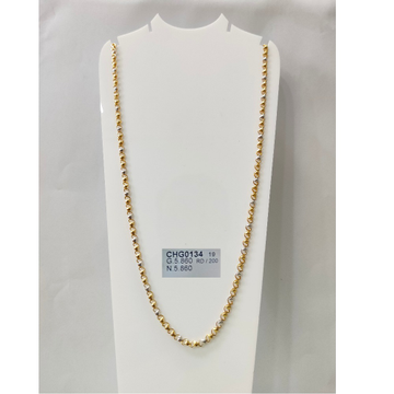 22KT Gold White Indian Chain  by 