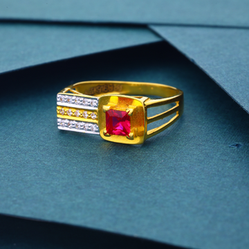 22k 916 Pink Stone Premium Gold Ring For Mens by 