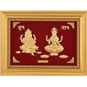 999 gold leaf ganeshji -laxmiji frame by 