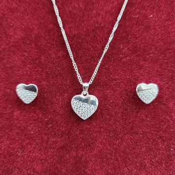 925 Sterling Silver Heart Shape Fancy Necklace by 