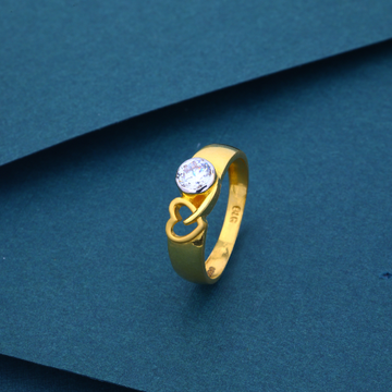 22K Gold Fancy Single Stone And Heart Shape Ring by 