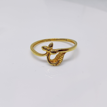 22k gold plain flower design ladies ring by 