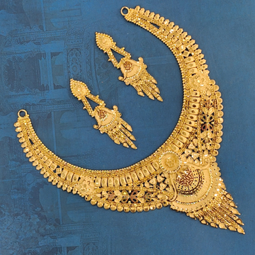 1.gram gold forming Unique necklace set by 