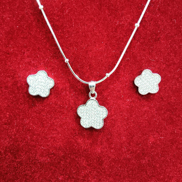 925 silver flower design pendant set by 
