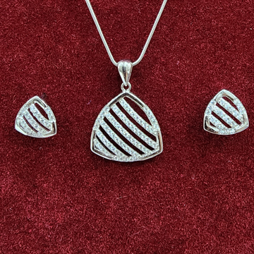 925 Sterling Silver Designer Pendant Set by 