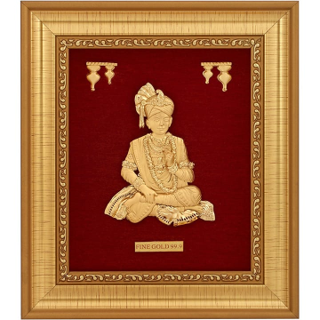24k gold leaf swaminarayanji frame by 