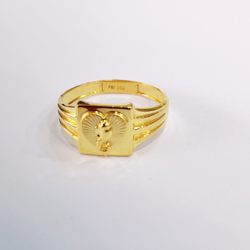 916 Gold Ganesh Design Ring For Men by 