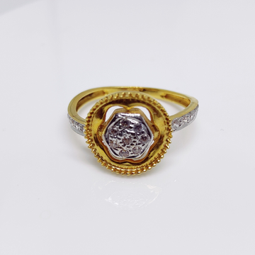 916 gold Classy Floral Design CZ ladies ring by 