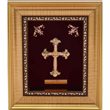 24k gold leaf cross frame by 