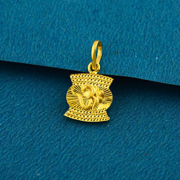 22K OM Design Fancy Nokshi Work Gold Pendant by 