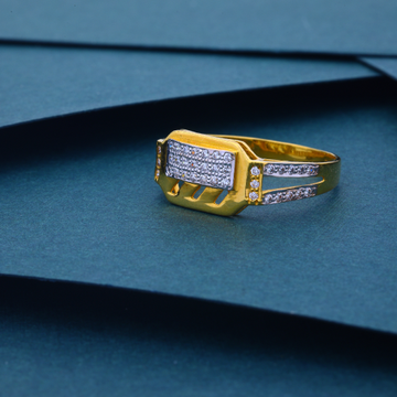 916 Gold CZ Gents Ring by 