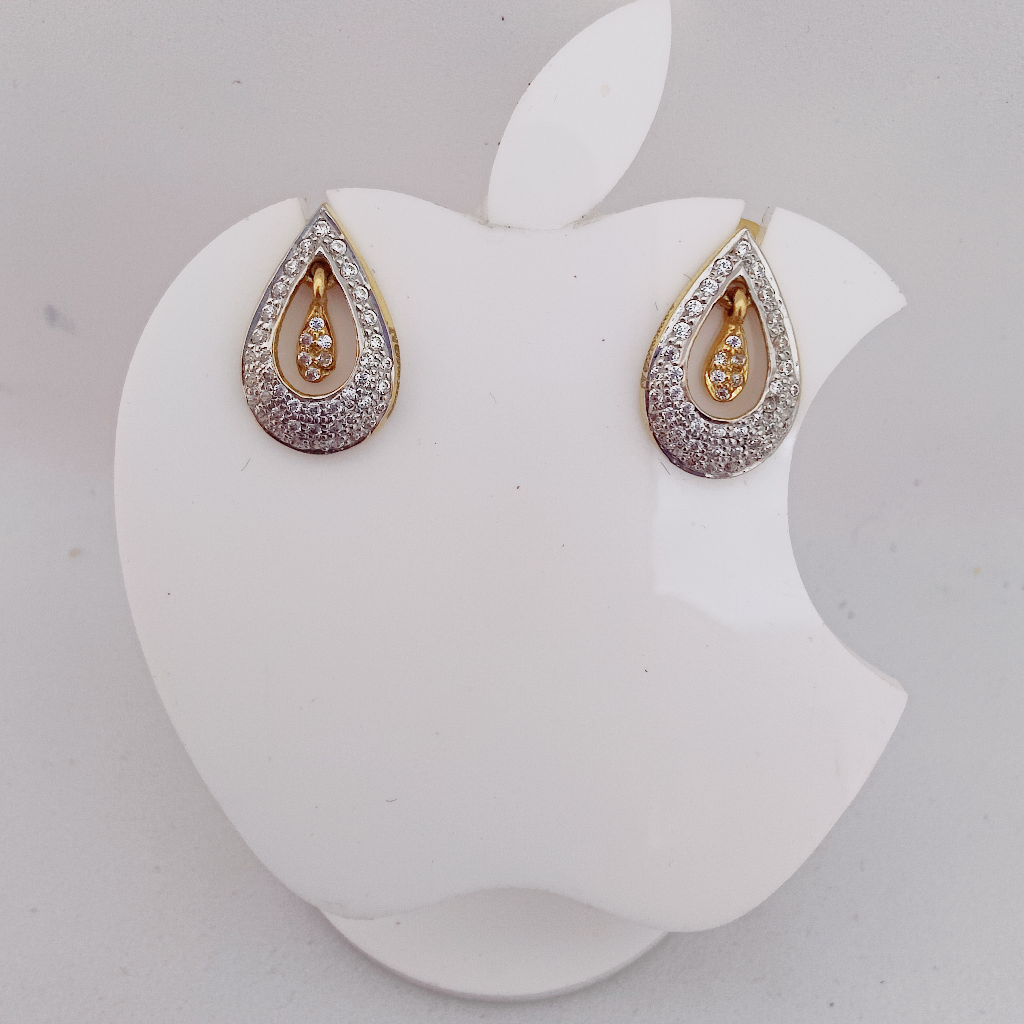 22k Gold Stone Ovel Shape Earring