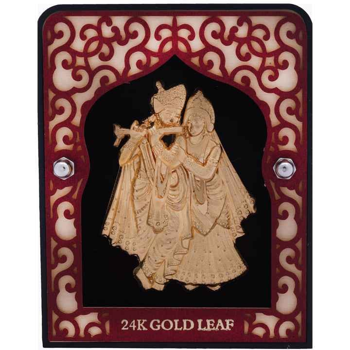 24k gold leaf radha krishna gifteble stand