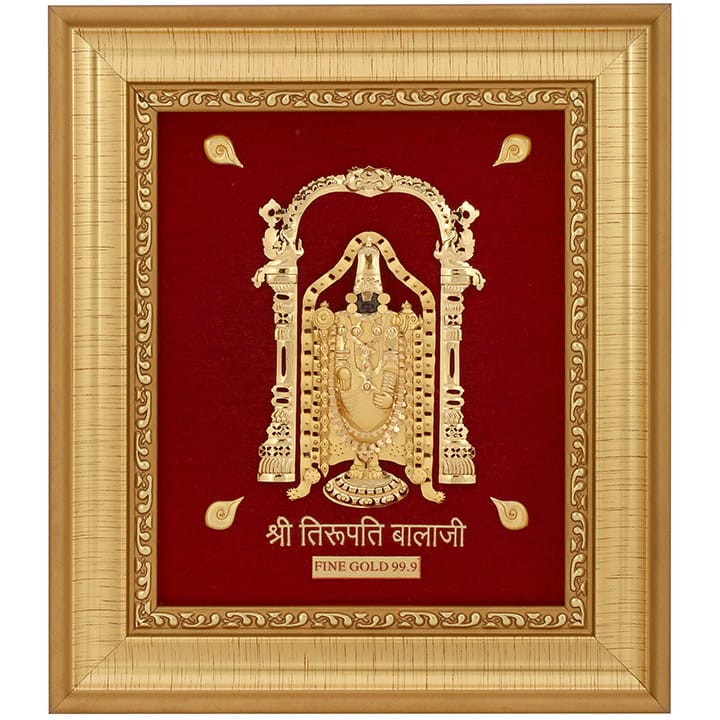 24k gold leaf tirupati balaji frame