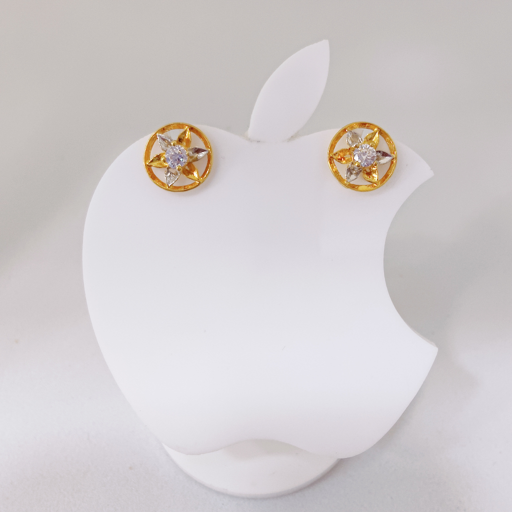 22k gold round star shape ladies earring