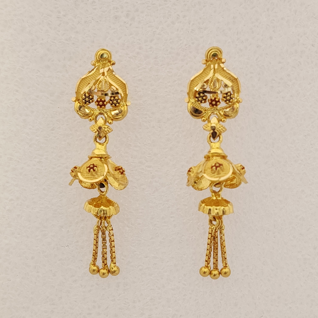 22K 916 Gold Exclusive Hanging Earrings