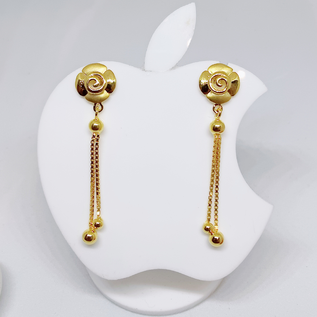 18k gold plain hanging ladies earring