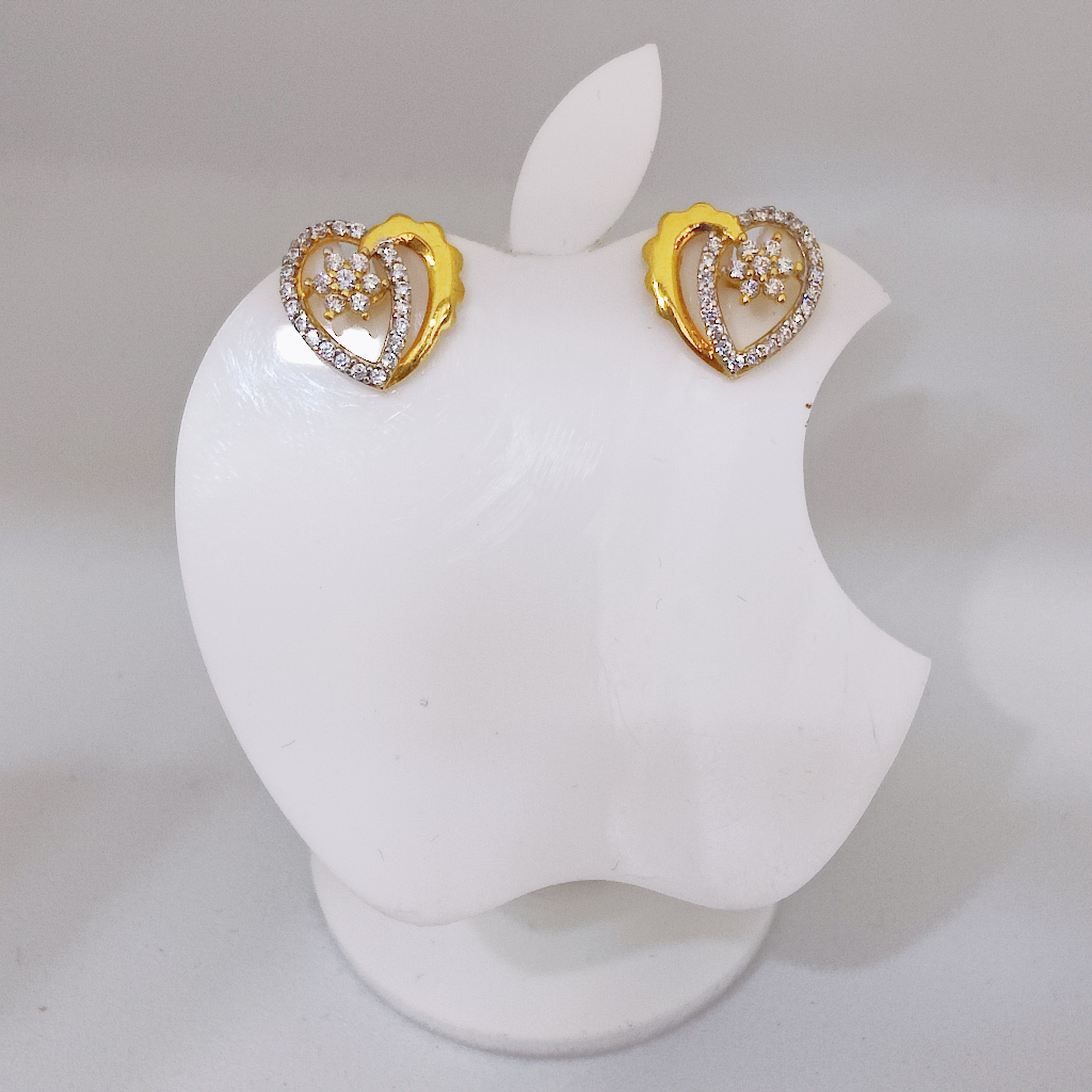 18k gold heart shape ladies earring