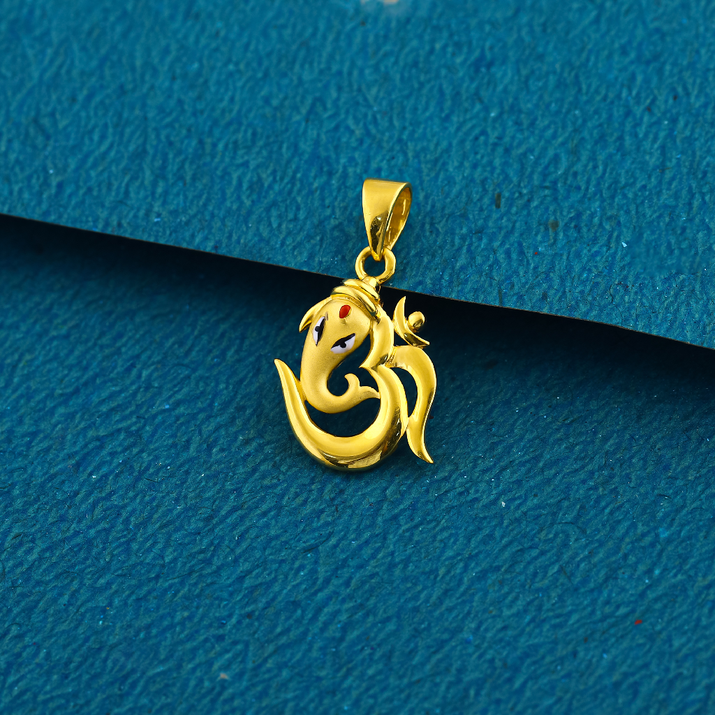 22K OM With Ganpati Bapa Design Exclusive Gold Pendant.