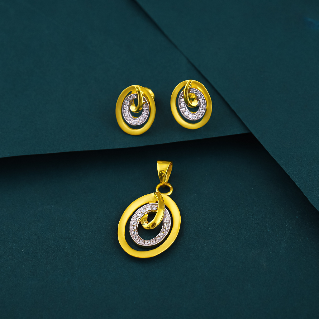 916 Gold Classic Fancy Pendent & Tops Premium Set