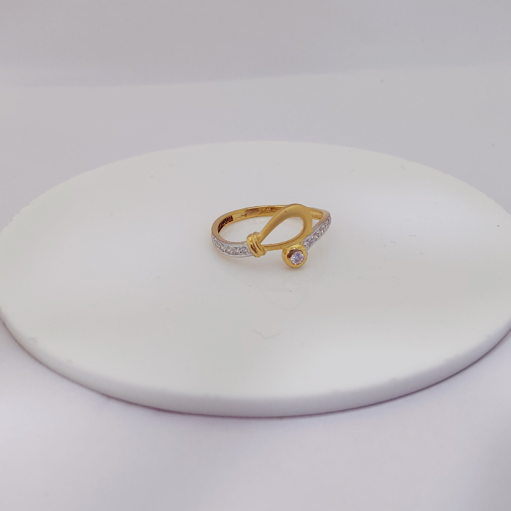22k Gold Exclusive Cross Stone Ring