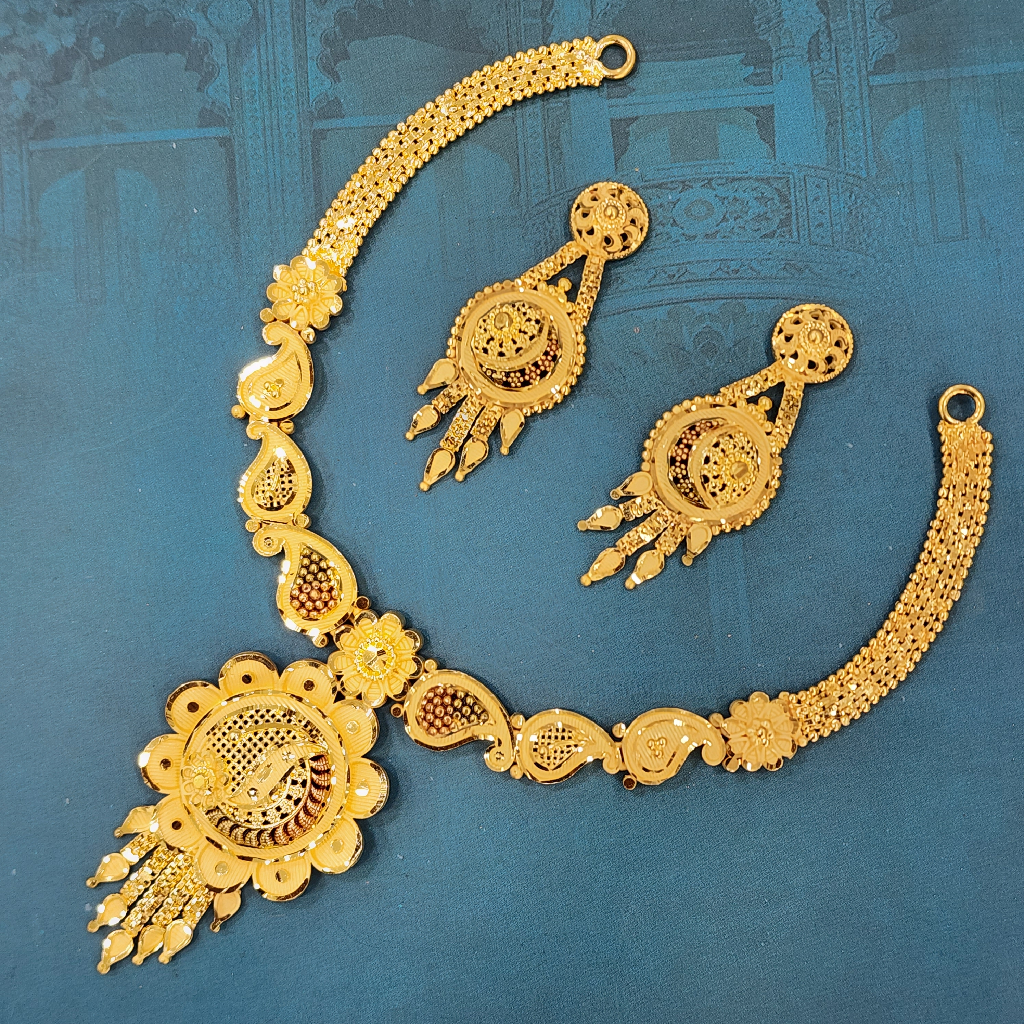 1.gram gold Attractive forming jewellery necklace set.