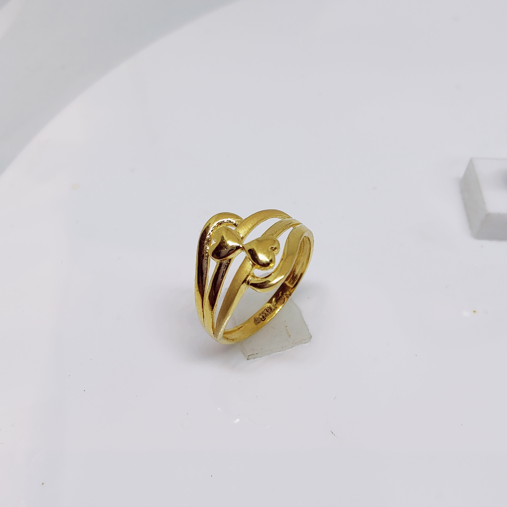 22k gold plain hearts shape ladies ring