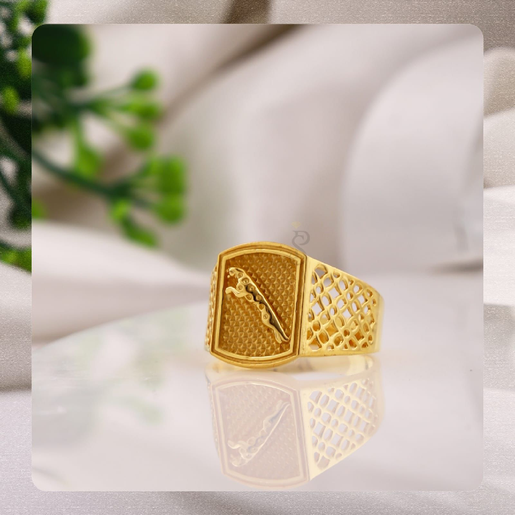 Buy 22K Gold Finger Ring in OM Motif Online | store.krishnajewellers.com