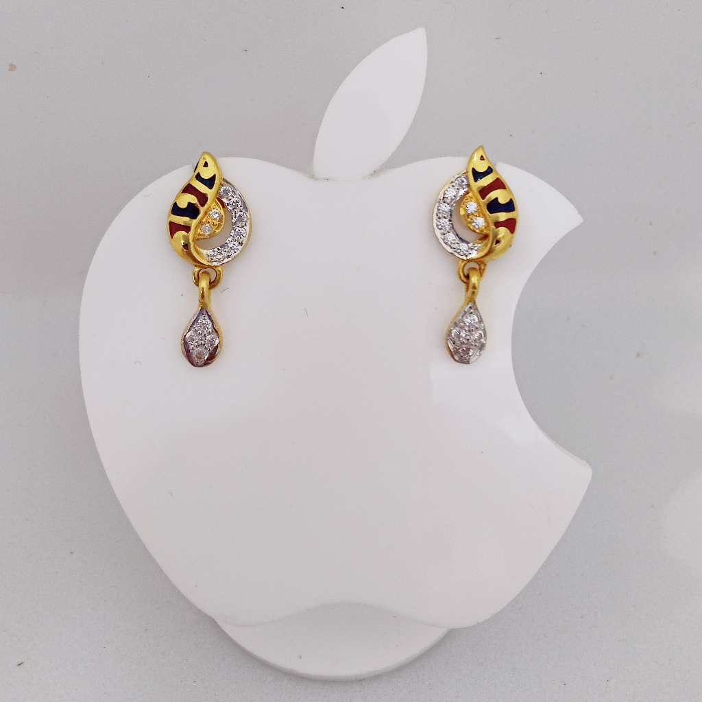 22k Gold Exclusive Stone Ladies Earring