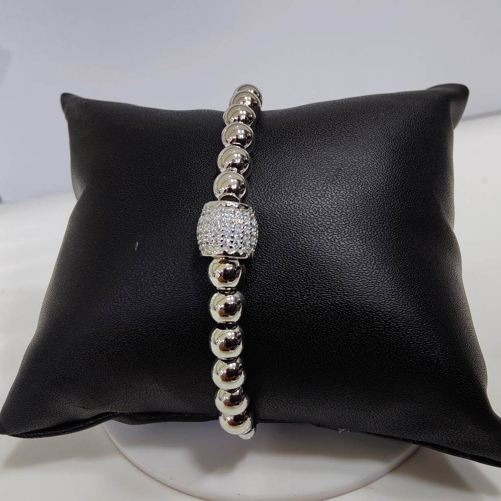 925 silver flexible plain ball bracelet