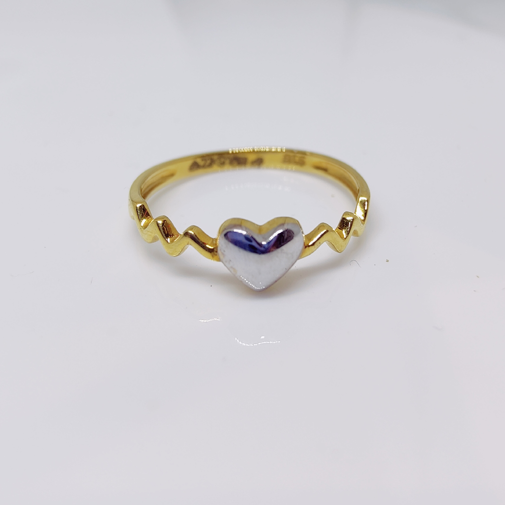 22k gold plain heart shape ring