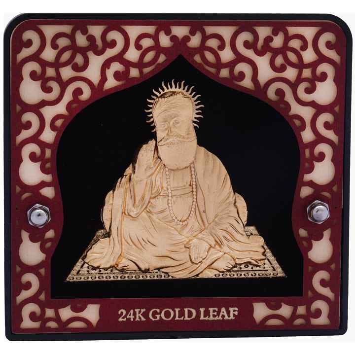 24k gold leaf guru nanak frame