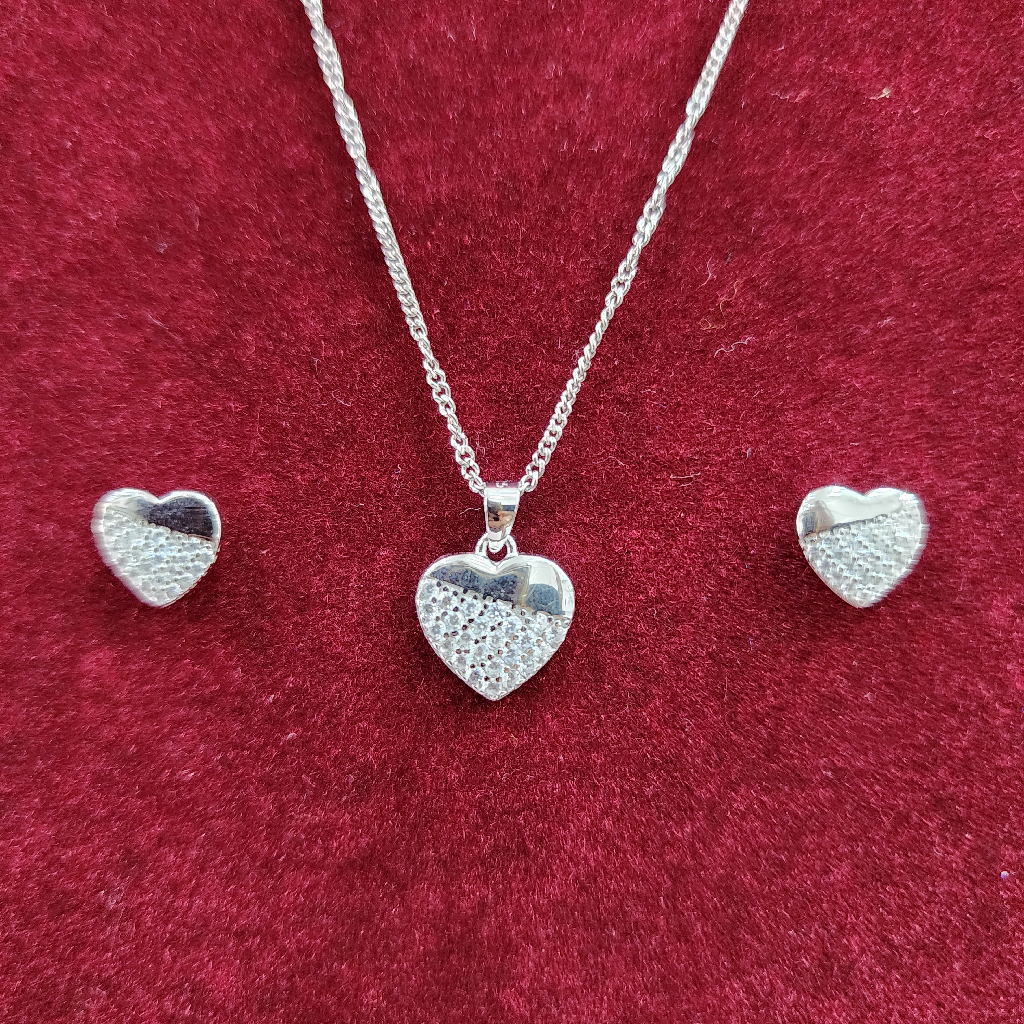 925 Sterling Silver Heart Shape Fancy Necklace