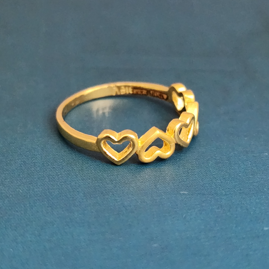 22k gold plain heart shape ladies ring