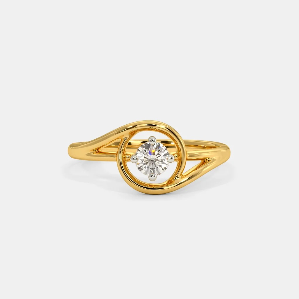 22k gold single stone ladies ring