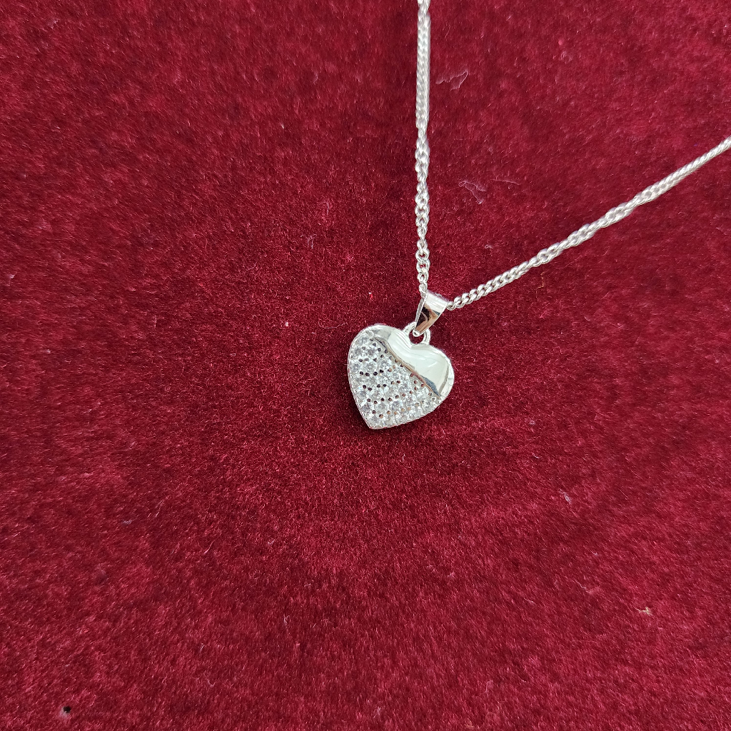 925 Sterling Silver Heart Shape Fancy Necklace