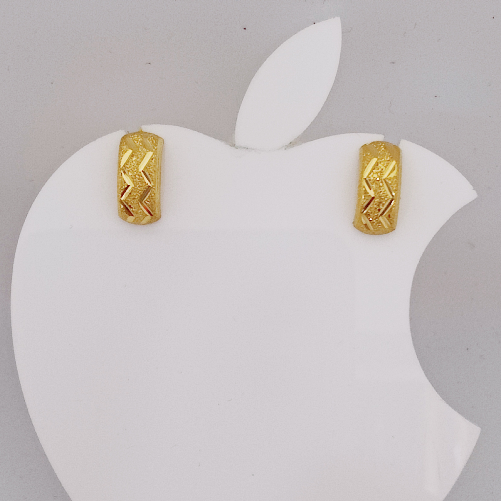 18k Gold Plain Ladies Earring