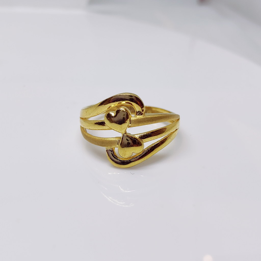 22k gold plain hearts shape ladies ring