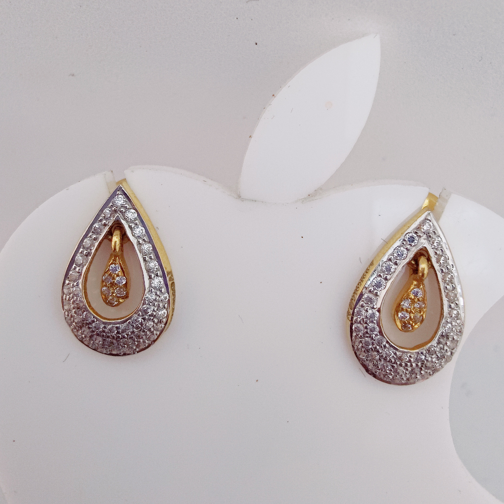 22k Gold Stone Ovel Shape Earring