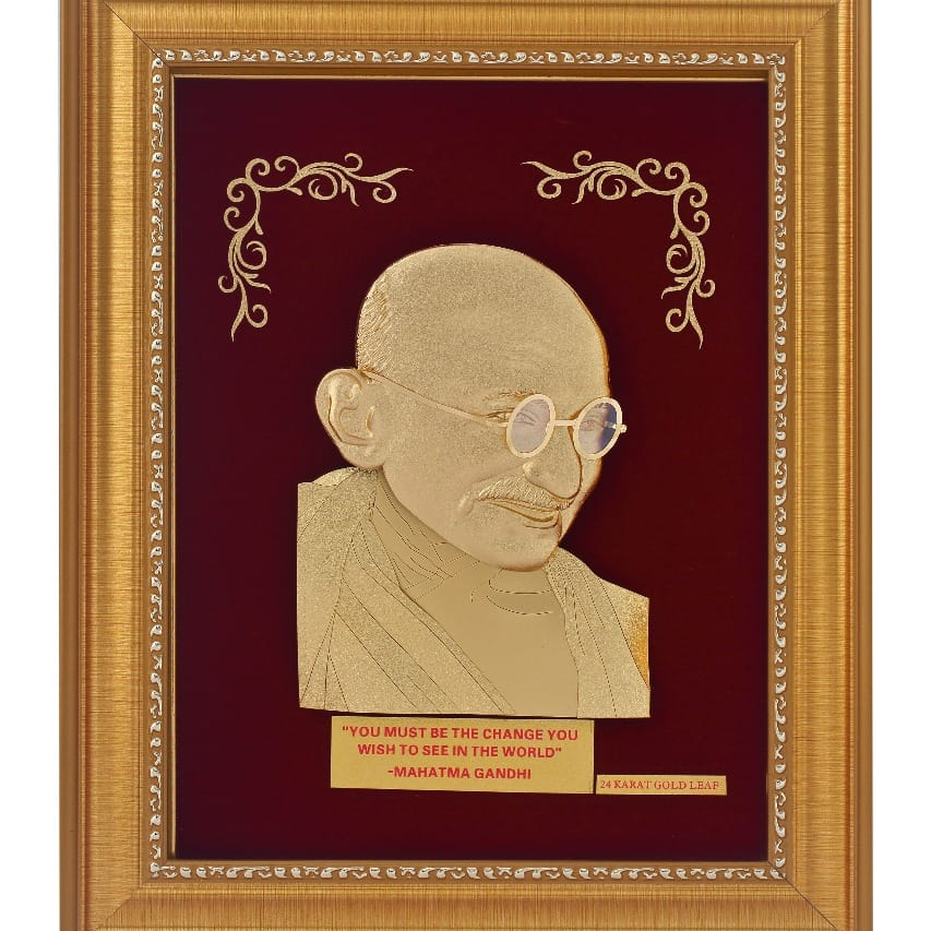 24k gold leaf mahatma ghandhi frame