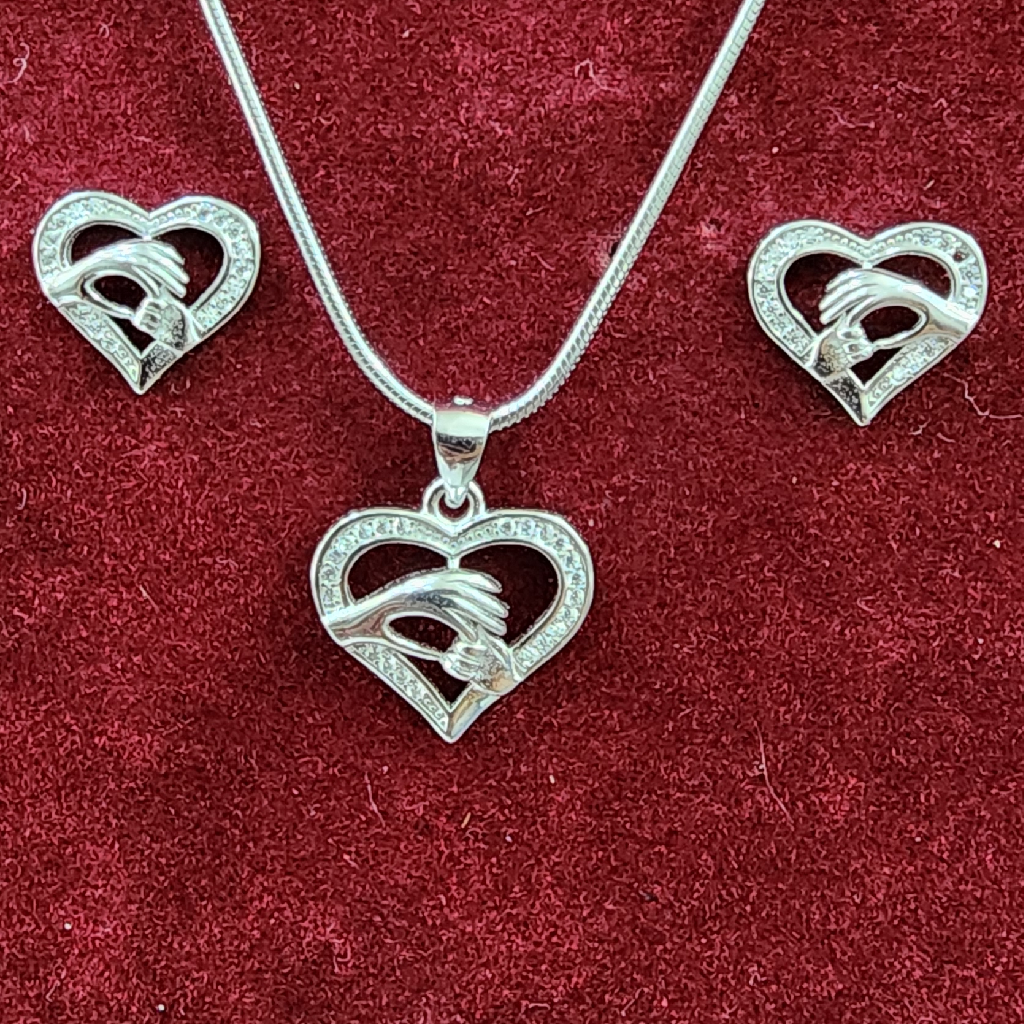 925 Sterling Silver Chain Pendant Set