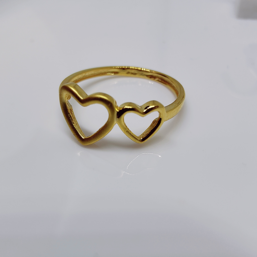 22k gold plain heart shape ladies ring