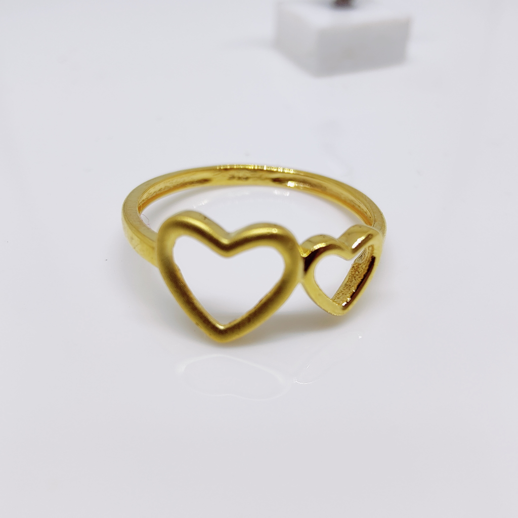 22k gold plain heart shape ladies ring