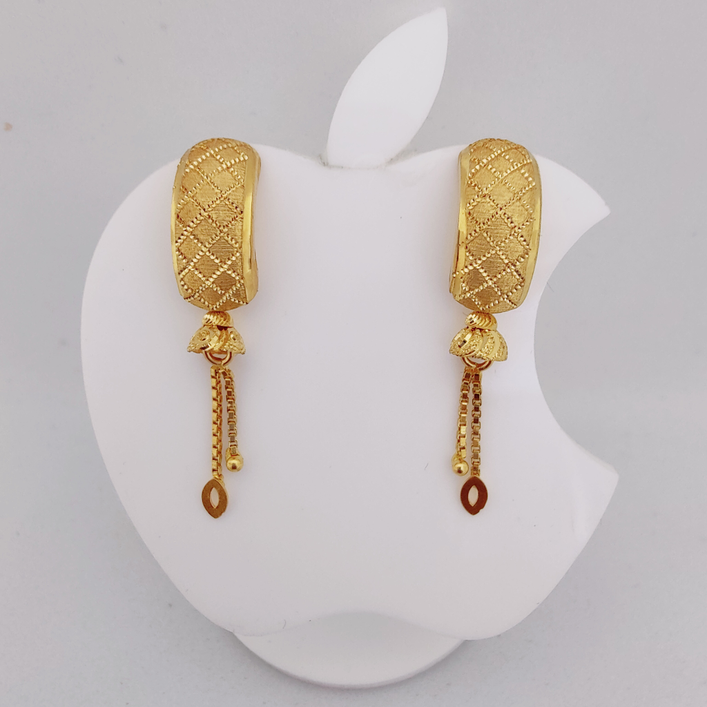 22k Gold Plane Nakshi Hanging Earring