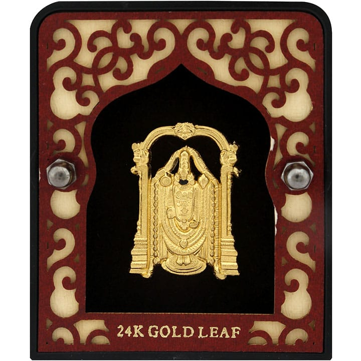 24k gold leaf tirupati balaji frame