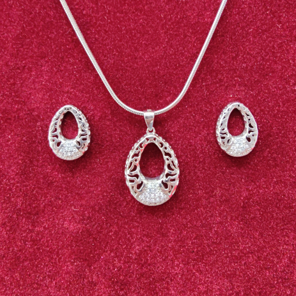 925 silver rajwadi chain pendant set