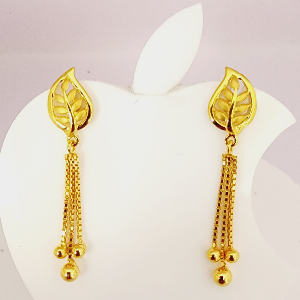 18k gold plain hanging earrings