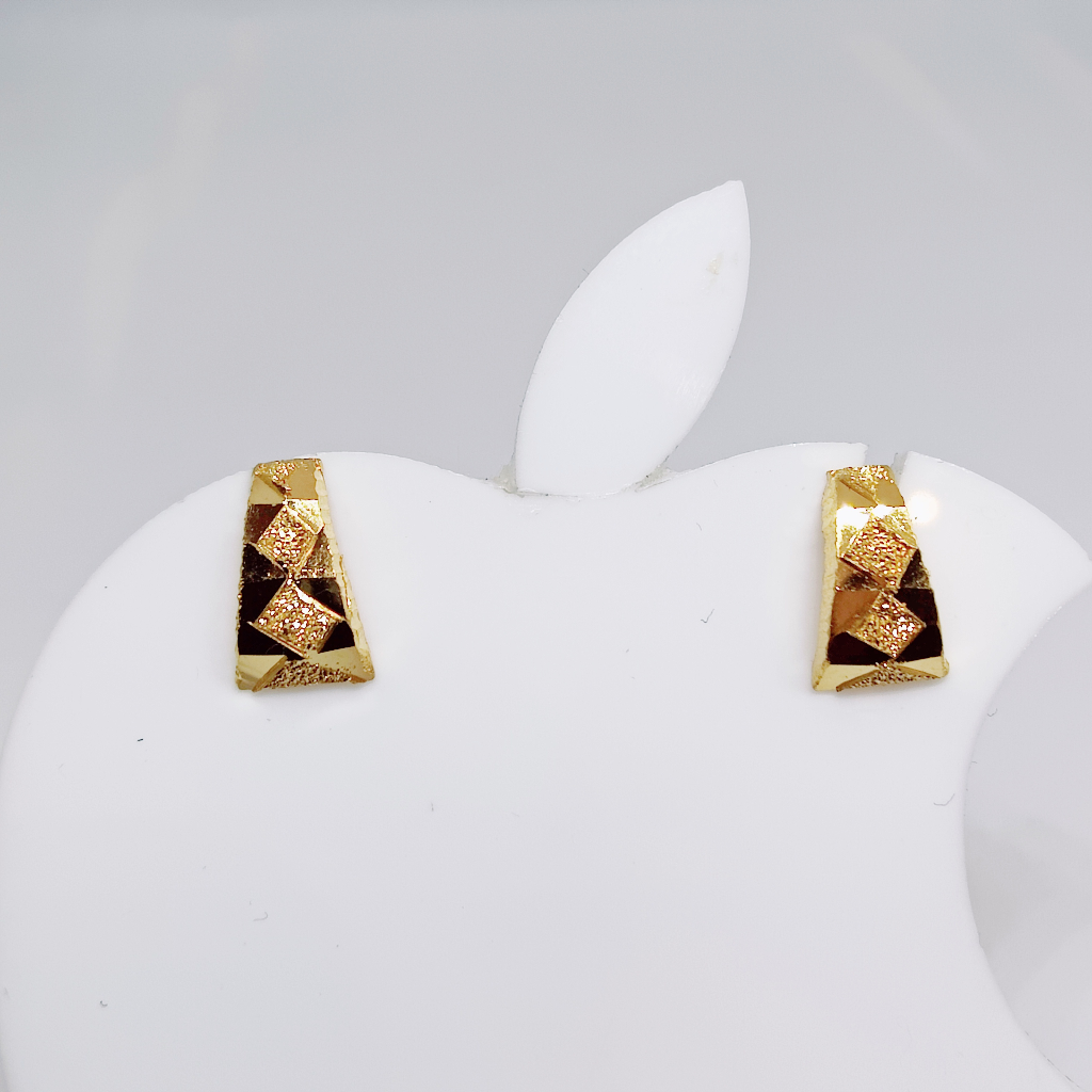 22k gold plain ladies earring