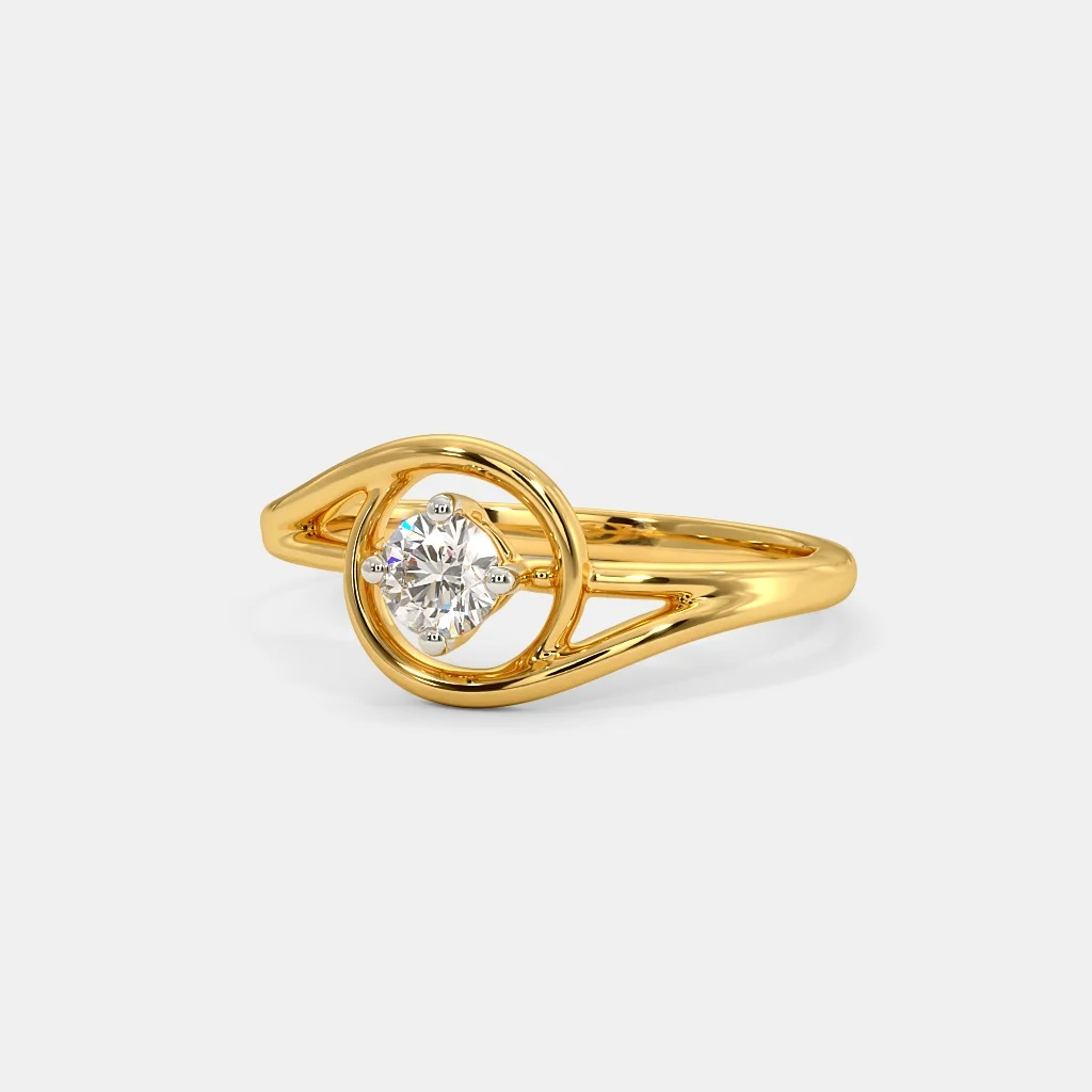 22k gold single stone ladies ring