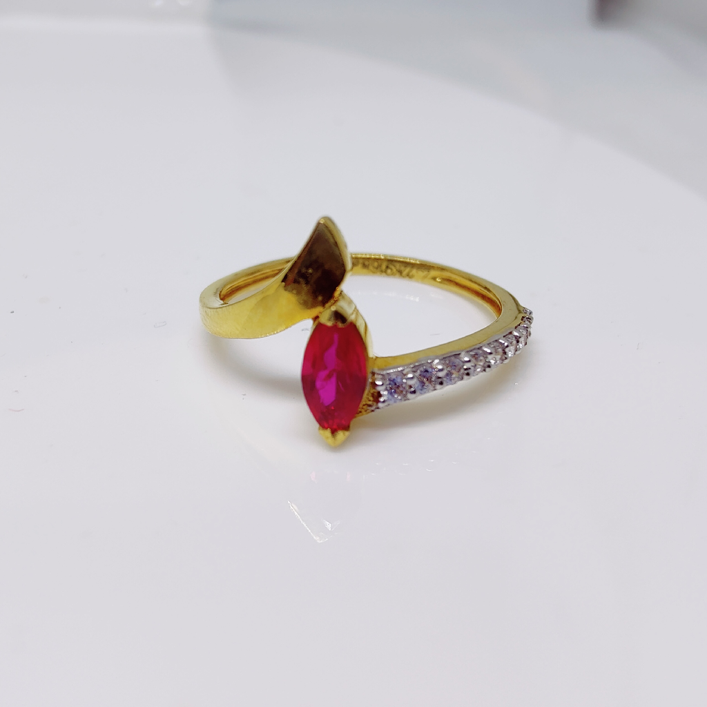 22k gold red chowki Ladies ring